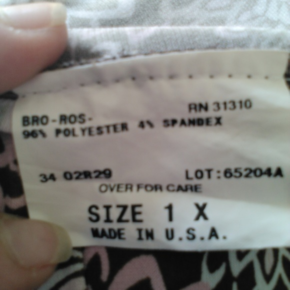 Floral Paisley Cowl Neck 3/4 Sleeve Draped Blouse IN Studios Stretchy 1X Pretty - Picture 5 of 7